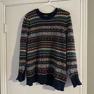 J.Crew puff sleeve fair isle crewneck